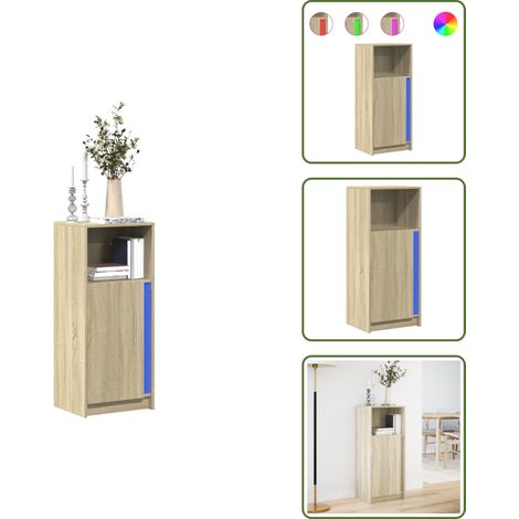 LED-Sideboard Sonoma-Eiche 42,5x34x100 cm Holzwerkstoff - Sideboard - Sideboards - Kommode - Anrichte (1/5)