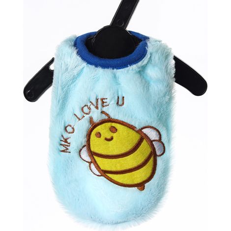 Automne hiver laitier chien décoratif vêtements gilet chaud (Blue Bee, ss) 1 pièce (1/5)