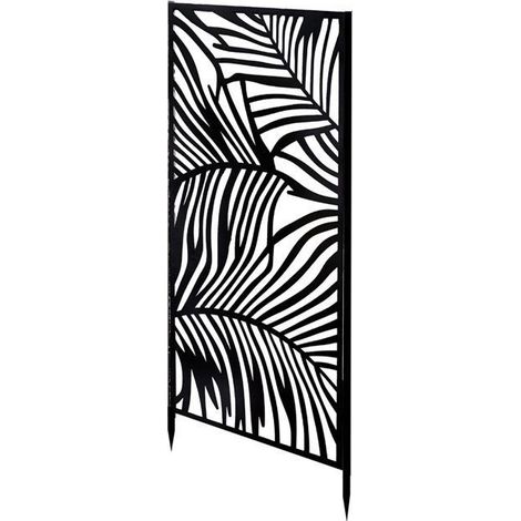 Panneau de clôture métallique décoratif 45x100 cm – Brise-vue perforé noir – Design contemporain pour balcon et jardin – Métal durable