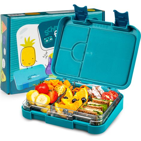 Schmatzfatz Junior Brotdose für Kinder mit Fächern, Bunte Kinder Brotdose, Bento Brotdose Unterteilt & Auslaufsicher, BPA-Freie Lunchbox für Kindergarten/Kita, Kinder Bento Box, Sichere Vesperdose
