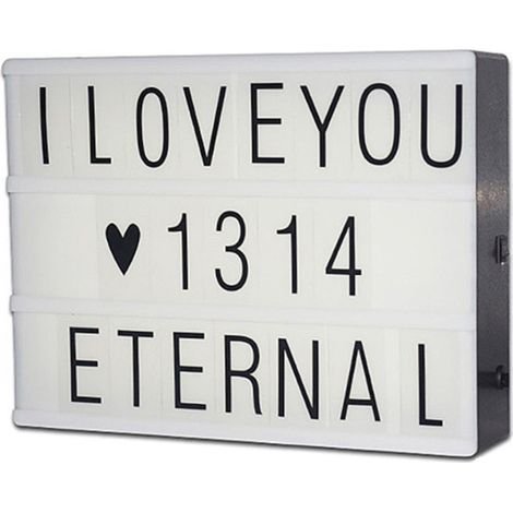 Boite A Lumiere - LED Personnalisable 96 Lettres - Decoration Murale Ou Table - Alimentation USB Et Piles AA - Pour Cinema Maison Boutique (1/5)