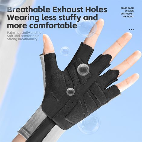 Gants d'équitation demi-doigt ultralégers pour l'été, respirants, antidérapants, absorbant les chocs, Sport de refroidissement (1/5)