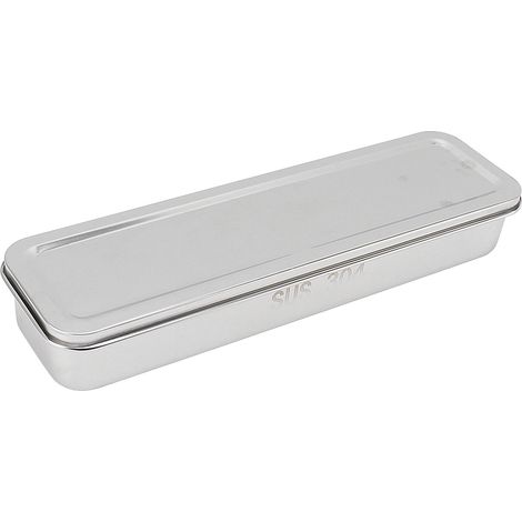 Besteckkasten aus Edelstahl mit Deckel und Abtropffläche für die Küche, Halter für Essstäbchen, Löffel und Gabeln, Naturfarbe (1/5)