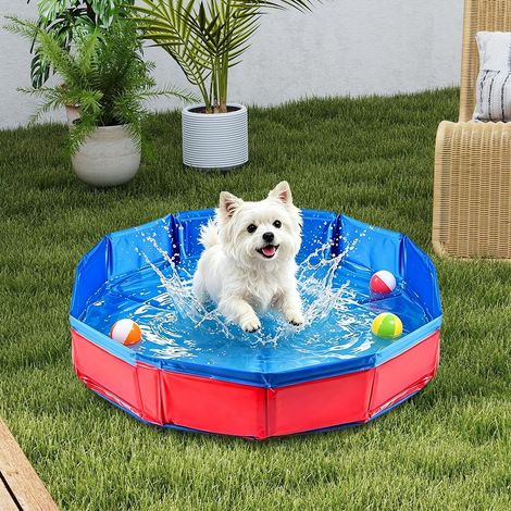 Piscine Pliable Chien, Petite Piscine Animaux Compagnie Paignoire Chiens et Chats Portable Antidérapante Pataugeoire, 50 x 10 cm (1/4)