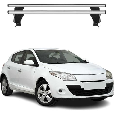 OMAC Dachträger Querträger Alu für Renault Megane III 2009-2016 – Abschließbar – T-Nut – City-Crash-getestet – Max. 50 kg Silber (1/5)