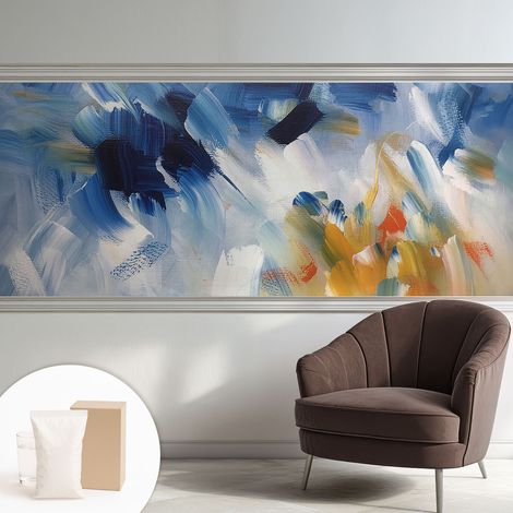 Fototapete - Tapete Vliestapete mit Kleber - Wandtapete Moderne Wandbild Schlafzimmer Wohnzimmer Farbenfrohe Pinselstriche 250x104 cm (1/5)