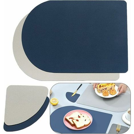 Ensemble de 4 sets de table nordiques en cuir isolé résistant à la chal avec 2 sets de table (1/5)