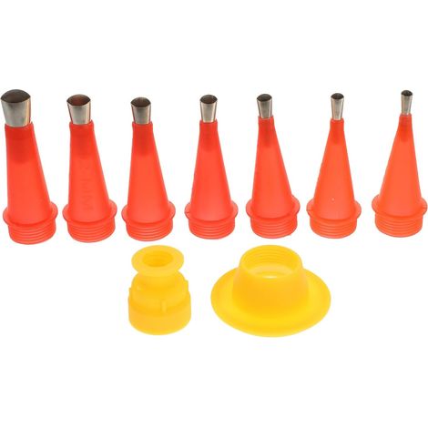 CCYKXA 9-Piece Stainless Steel and Silicone Caulking Tool Kit with Rigid and Flexible Universal Tips, Base and Anti-Clogging Protection for Finishing Joints (1/5)