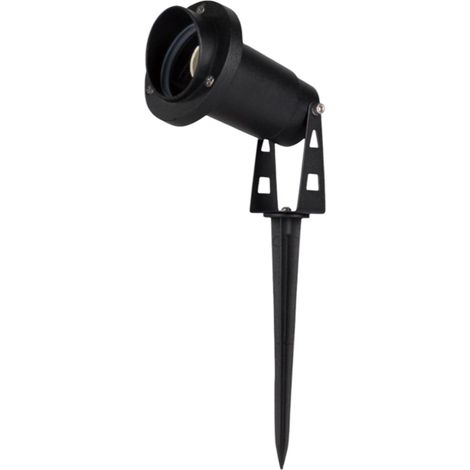 Faretto da Giardino con Picchetto, IP65, Attacco GU10, Alluminio Resistente, Max 35W, Installazione Esterna, Impermeabile Senza Lampadina - Color: Nero