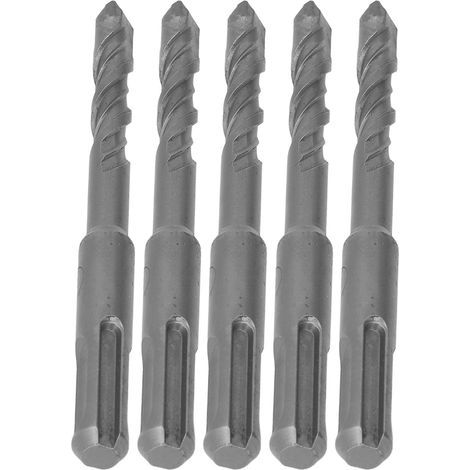 Foret burin 5 pièces béton carbure, pointe spiralée double tranchant, perforateur brique pierre 110mm, diamètre 8mm/0,31in (1/5)