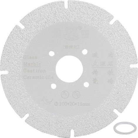 Gelötetes Diamant-Sägeblatt, Marmortrennscheibe, Polier- und Schleifscheibe, Werkzeug, Silber, 100 x 20 x 15