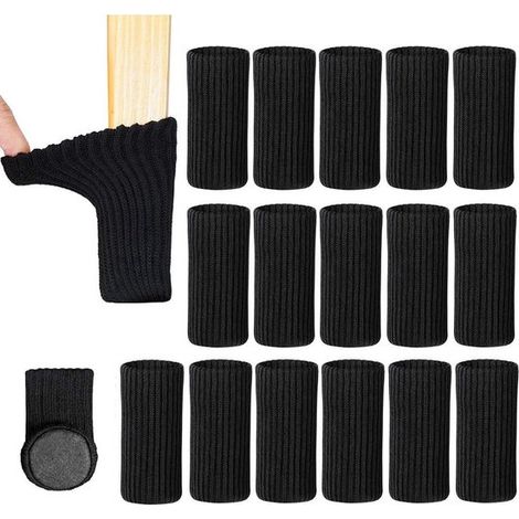 Embouts de pieds de chaise, 24 pièces, patins en feutre pour pieds de chaise, chaussettes de chaise, protections pour pieds de chaise, bande adhésive intégrée, pieds de meubles, chaussettes de chaise, (1/5)