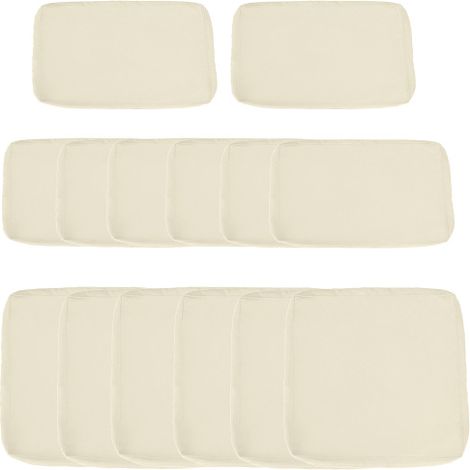 Replacement Cushion Covers for Garden Sofa Set, Garden Rattan Sofa Cushion Polyester Cover Replacement Outdoor - No Cushion Included, Cream