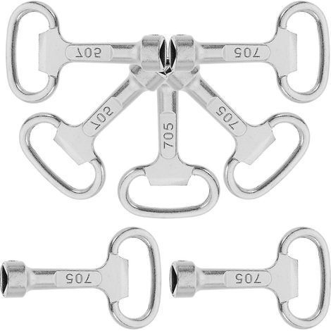 Clé triangulaire pour poubelle (lot de 6) en métal, compatible avec les poubelles publiques et les poubelles extérieures. Accessoires pour armoire, compteur d'eau, boîte à outils, etc. (1/3)