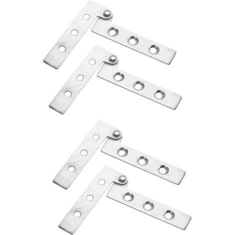 Juego de 4 bisagras pivotantes de 360° para puertas, acero inoxidable, 10 x 3,2 x 0,85 cm, color plata. (1/4)