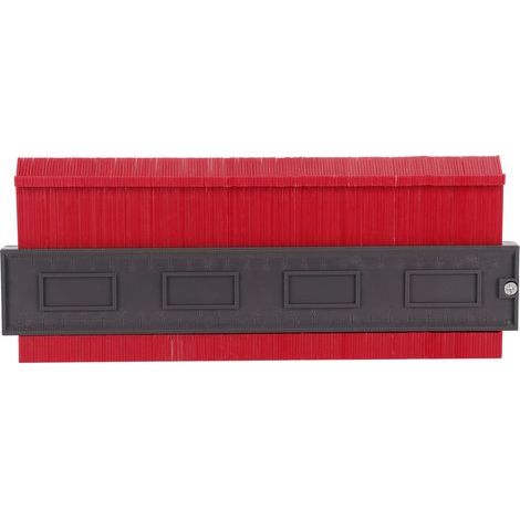 Contour Ruler Duplicator with Lock Irregular Outline Measuring Tool Carpentry Accessory Red L 250mm / 10in (1/5)