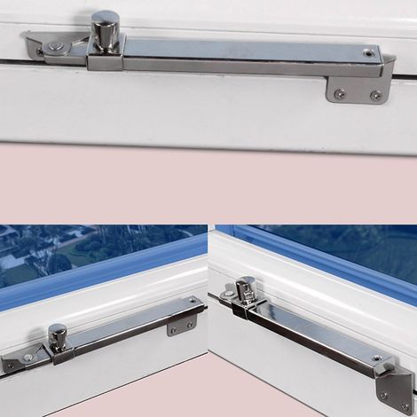 Fensterfeststeller Fensterstopper mit Druckknopf, Außensicherung aus Aluminiumlegierung für Ihr Zuhause 4 Modelle (1/5)