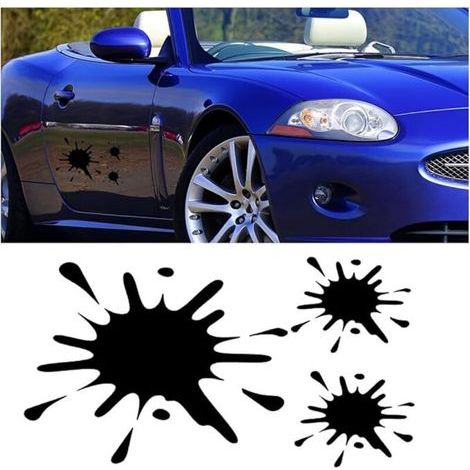 Pair 3-teiliges Autoaufkleber-Set, 15 x 10 cm, dekorative reflektierende Autoaufkleber, universelle Außenaufkleber für Autos, LKWs und Motorräder (Schwarz) (1/4)