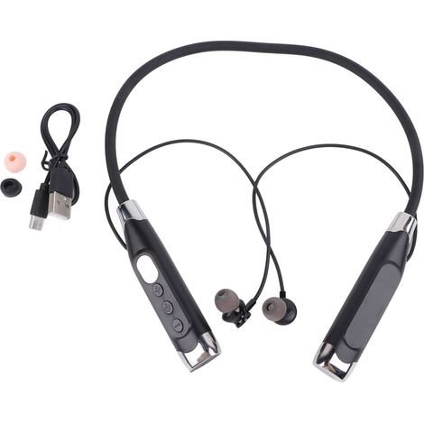 Casque Bluetooth à collier antibruit, basses riches, faible consommation d'énergie, écouteurs sans fil pour sport et quotidien (1/5)