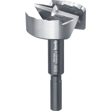 kwb SPEED Forstnerbohrer ø 50 mm aus vergütetem Spezialstahl mit präzisem Wellenschliff, Zentrierspitze, optimal geschärften sowie gehärteten Schneiden und polierter Oberfläche