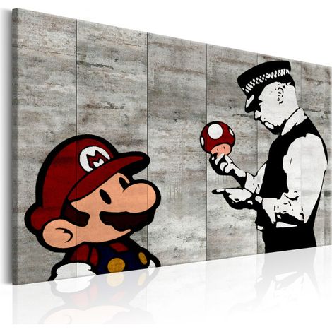 Tableau Imprimé "Banksy - on Concrete" 80 x 120 cm (1/2)