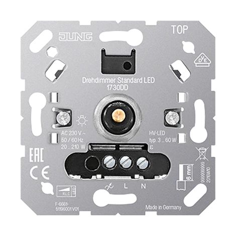 Jung Regulador giratorio Standard LED sin entrada de satélite 1730 DD