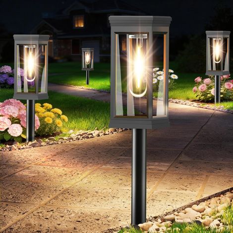 Lot de 8 lampes solaires d'extérieur étanches pour chemin, jardin, pelouse, allée, allée (1/5)