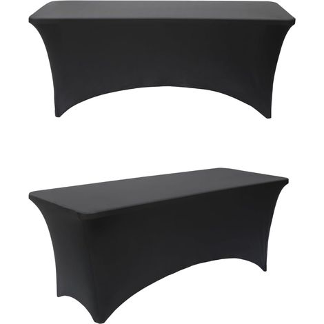 Nappe pour tables de 244 cm – convient à une utilisation intérieure et extérieure – noire – lot de deux pièces