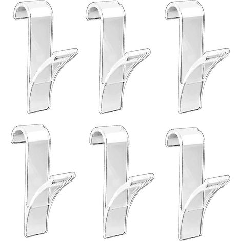 Crochets de radiateur, crochets transparents pour sèche-serviettes chauffant, crochets de radiateur en plastique pour sèche-serviettes de baignoire (6 pièces, transparents) -z