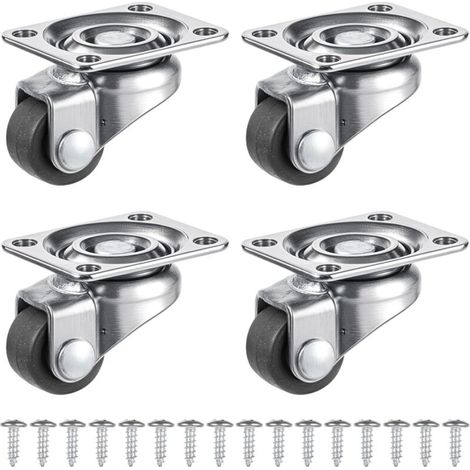 Set of 4 Furniture Casters, Swivel Casters, 360 Degree Swivel Casters, Mini Wheels, Swivel Casters, Rotating Casters, Transport Casters, Universal Wheel with Screws