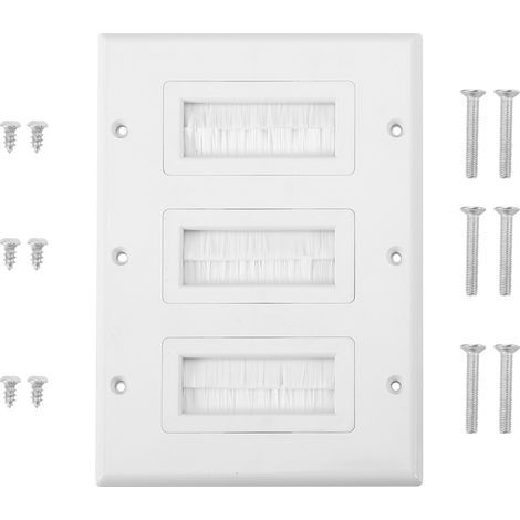 Staubdichte Kunststoffbürste, Kabelwandplatte, Anschlussabdeckung, Steckdosenmontage, Multimedia-Panel, Neu 3 (1/2)