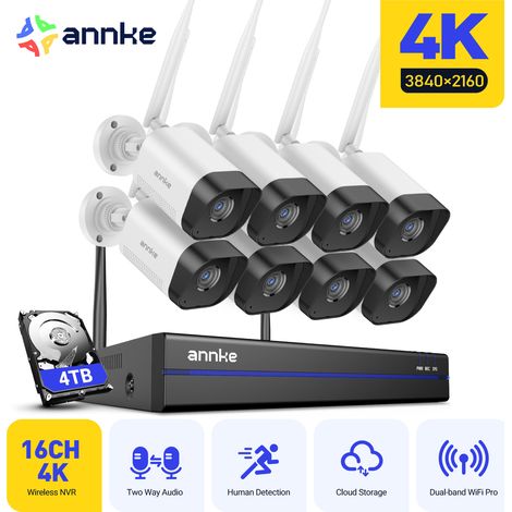 ANNKE Sistema di telecamere di sicurezza per esterni da 8 MP con visione notturna a infrarossi intelligente, protezione continua, HDD da 4 TB (1/5)