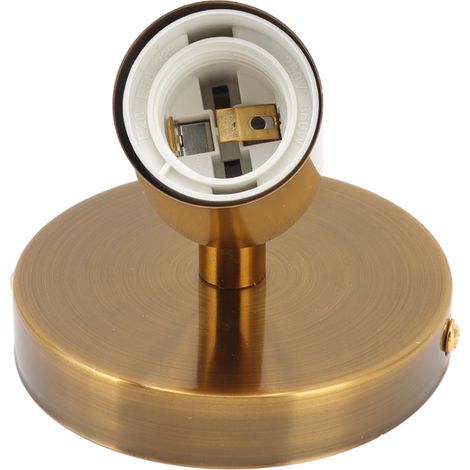 Douille décorative E27/E26 pour applique murale, orientable à 180° (haut/bas), en fer doré, idéale pour chambre et salon. (1/5)