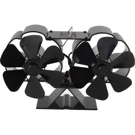 Geräuscharmer Kamineinsatz, 180-220 cfm, 1400 U/min, Aluminiumlegierung, 6-flügeliger Wärmetauscher für Holzöfen (1/5)