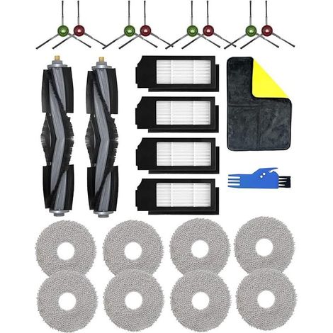 Ensemble de 24 pièces de Rechange pour Aspirateur Ecovacs DEEBOT X1 Omni, X1e Omni,kit d&39accessoires X1 Turbo: 2 Brosses Prin (1/5)