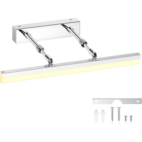 Applique murale LED pour miroir de salle de bain IP44 14W 1170LM, angle réglable, luminaire moderne pour armoire de salle de bain avec miroir, 6000K, 60 cm, chromée