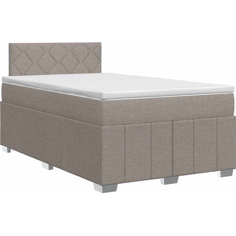 Maison Exclusive - Letto box spring con materasso Tortora 120 x 200 cm Tessuto (1/5)