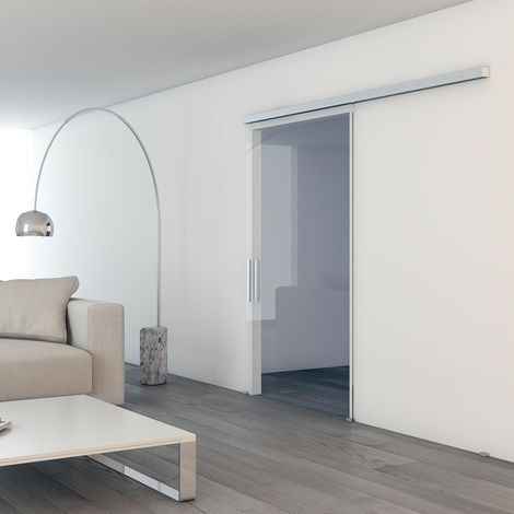 (F4) Guia Unikglass+ 100 Pared 2Mts - Serie UNIKGLASS + 50/100/150 de Klein para 1 hoja móvil vista a pared hasta 150 Kg.