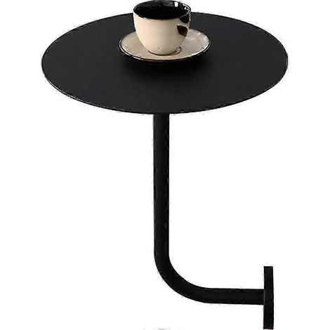 Table de bar ronde noire de style moderne du milieu du siècle, table basse bistro avec pieds en métal (1/5)