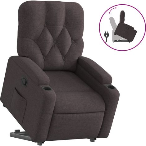 Maison Exclusive - Relaxsessel mit Aufstehhilfe Dunkelbraun Stoff