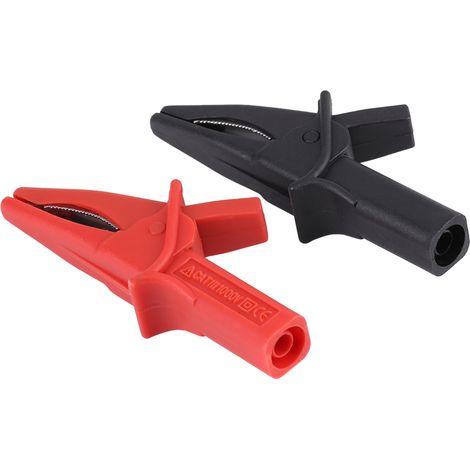 2 Stück DSO3064 HT18A Große Krokodilklemmen (rot/schwarz) für Oszilloskop (1/5)
