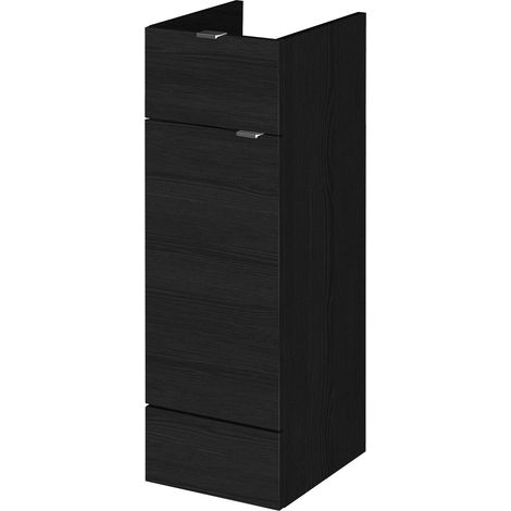 Hudson Reed Fusion Base Unit with 1 Drawer 300mm Wide - Charcoal Black Woodgrain (1/2)