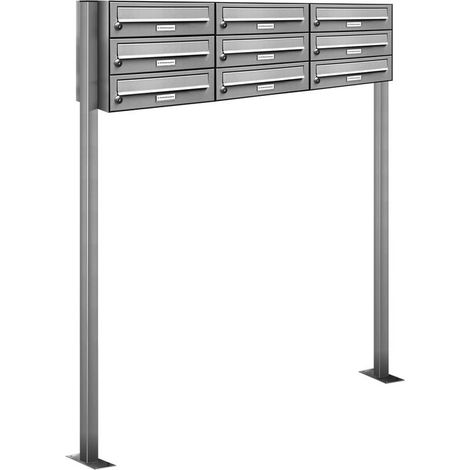 9er Edelstahl Stand Briefkasten Anlage Freistehend (1/5)