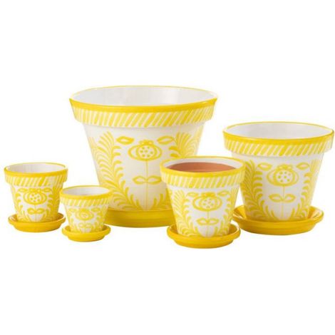 J-Line cache-pot Granada Handmade + Painted - céramique - jaune - small - Ø 21 cm (1/3)