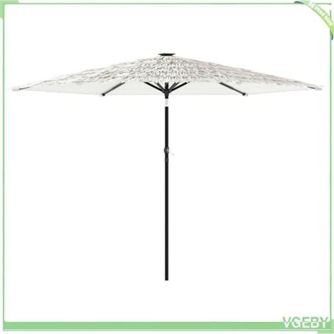 Parasol de jardin - FAFEICY - 4005108 - Carré 288x288x225 cm - Mât acier blanc - Manivelle (1/5)