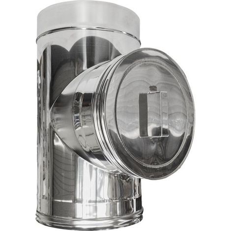 Canna fumaria parete doppia coibentata inox elemento ispezione   dn 200/250