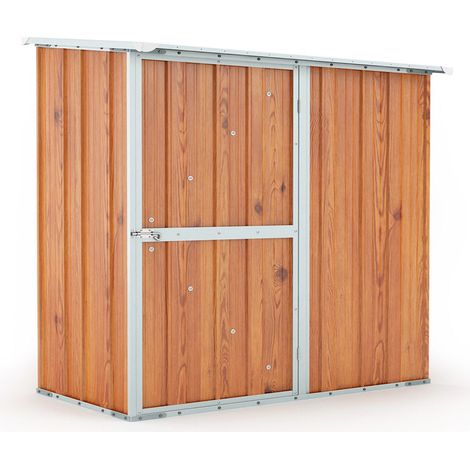 Casetta Box da Giardino in Lamiera di Acciaio Porta Utensili 174x100x174 cm Enaudi Legno (1/4)