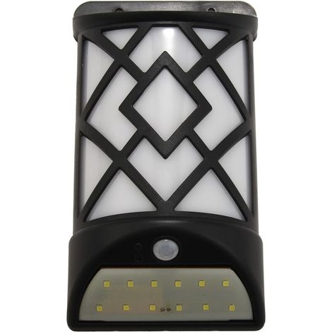 Lampes solaires d'extérieur à flamme (12 LED), étanches, avec détecteur de mouvement, pour jardin, terrasse ou porte. (1/5)