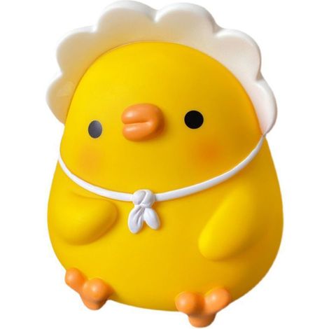 Tirelire enfant en forme de cochon, motif canard jaune, anti-chute, en résine vinyle. Idéale pour les garçons et les filles. (1/5)