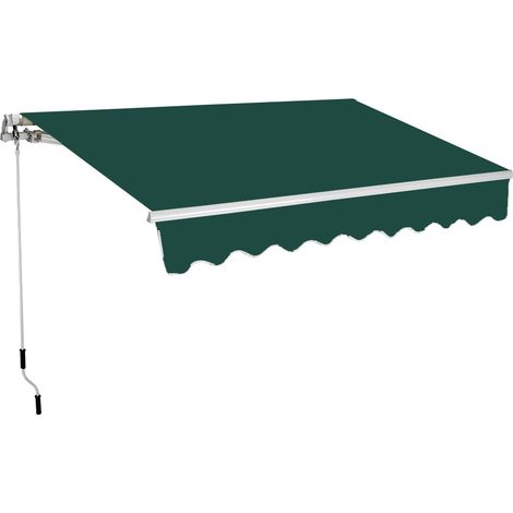 Tenda da Sole Barra Quadra 200x300 cm Tessuto in Poliestere Verde Unito